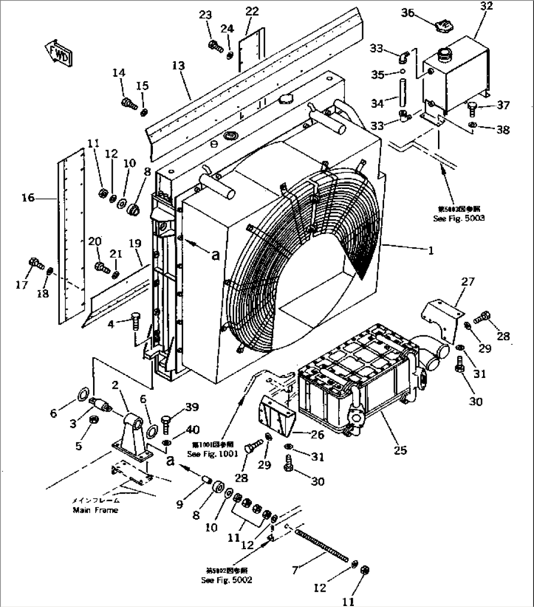RADIATOR¤ RESERVE TANK AND OIL COOLER MOUNTING PARTS