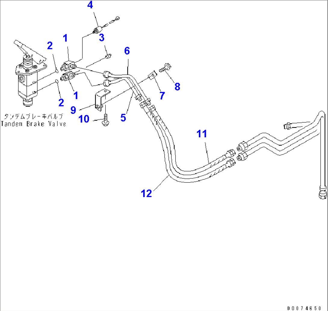 FLOOR (BRAKE VALVE PIPING¤ 2/2)(#51075-)