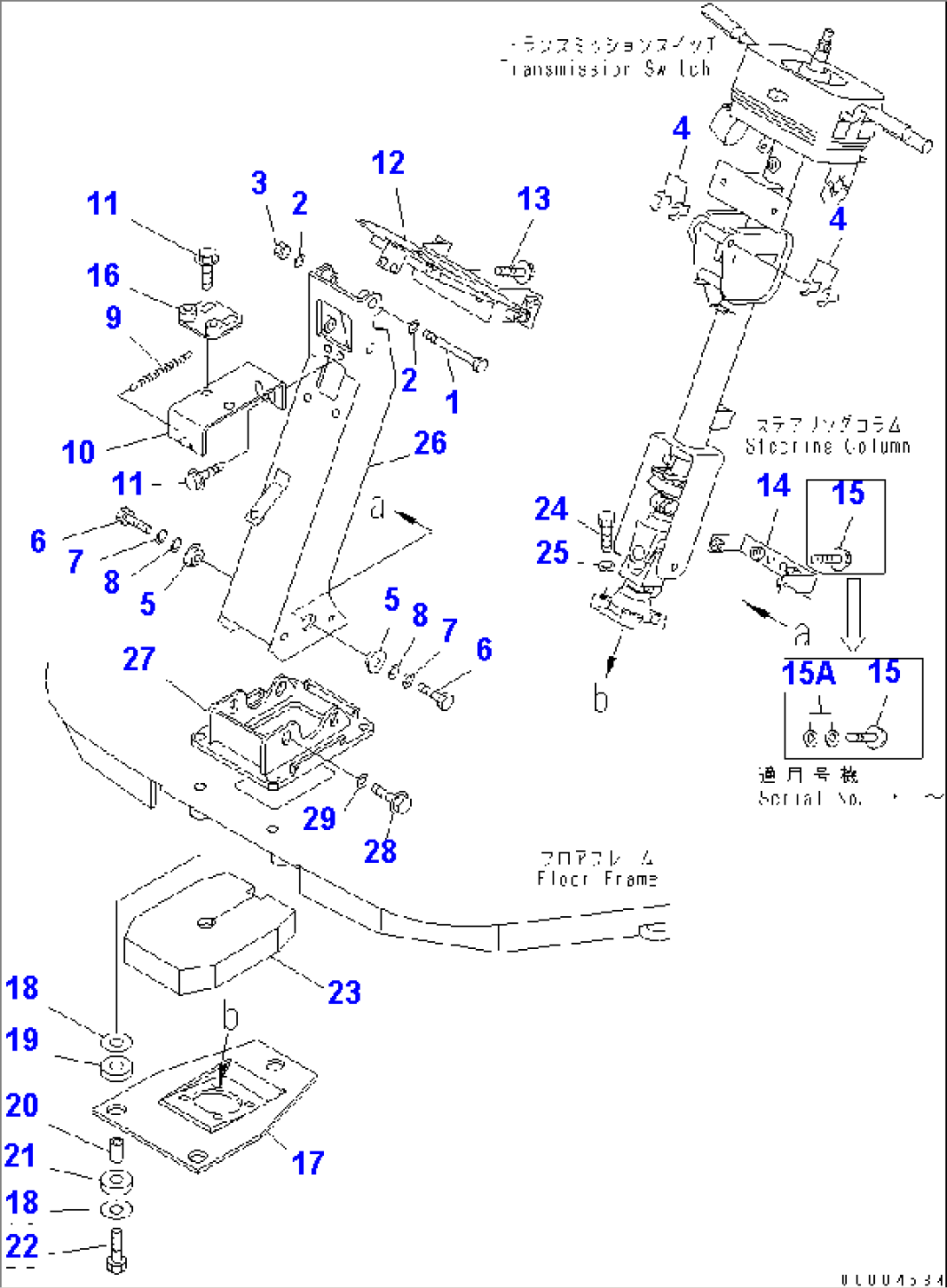 WHEEL COLUMN AND STEERING VALVE (SUPPORT AND MOUNTING PARTS)