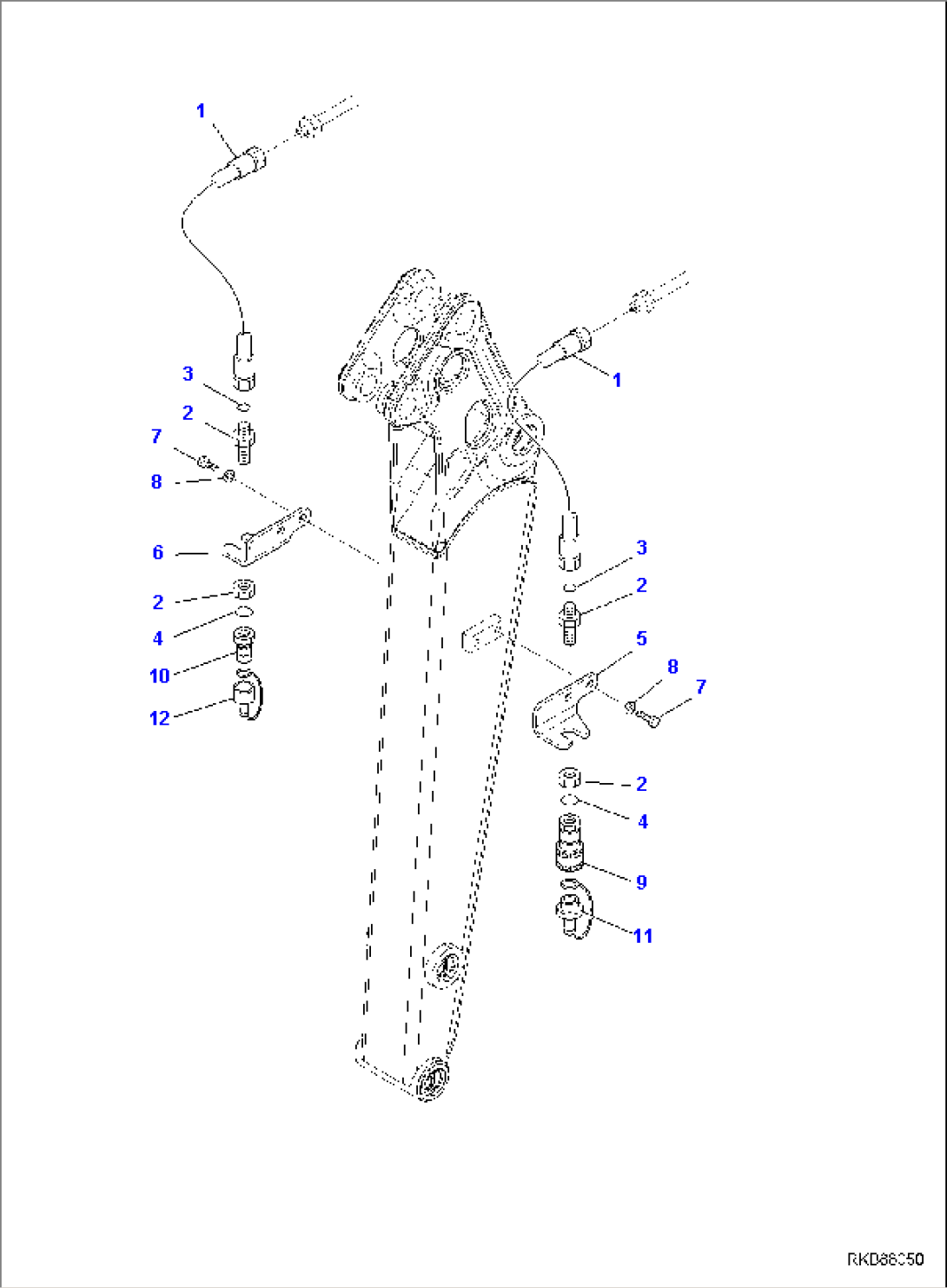 ARM, WITH ATTACHMENT LINE, ATTACHMENT LINE