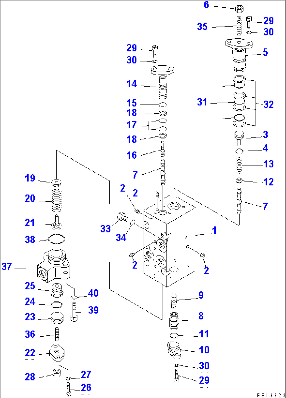 HYDRAULIC PUMP (7/13) (CUT OFF AND NEGATIVE CONTROL VALVE¤ FRONT)