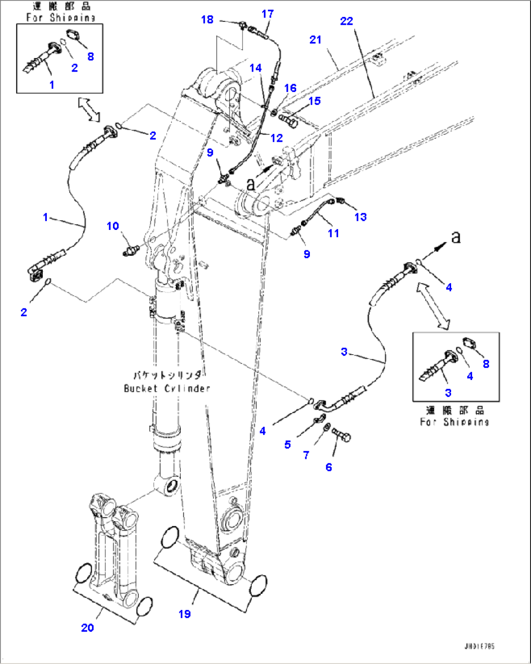 T1200-003006 ARM BUCKET CYLINDER HOSE AND LUBRICATION PIPING