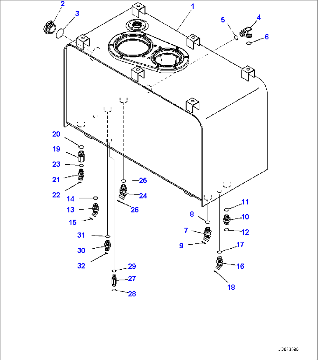 Hydraulic Tank, Hydraulic Tank Elbow (#90216-)