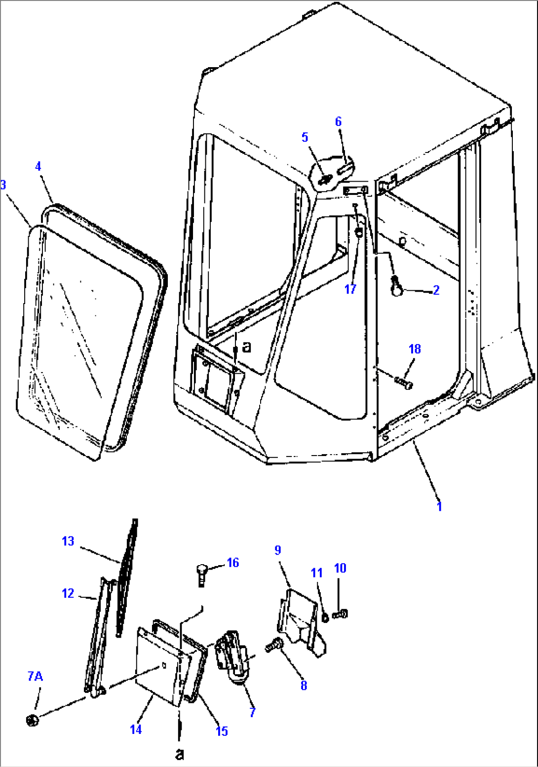 ROPS CAB (FRONT WINDSHIELD AND WIPER)