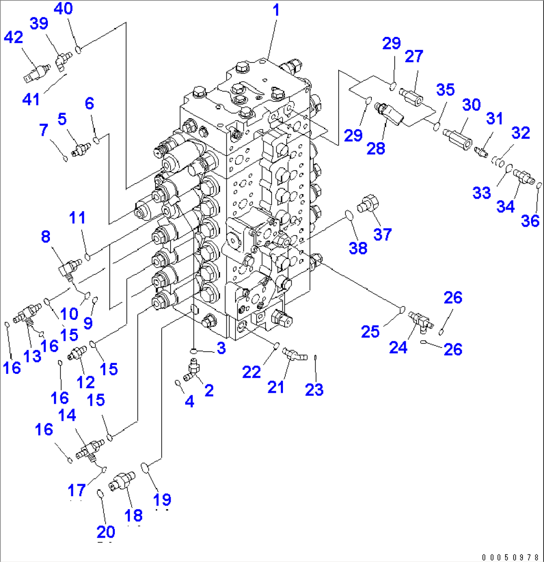 MAIN VALVE (CONNECTING PARTS) (1/2) (1 ACTUATOR)