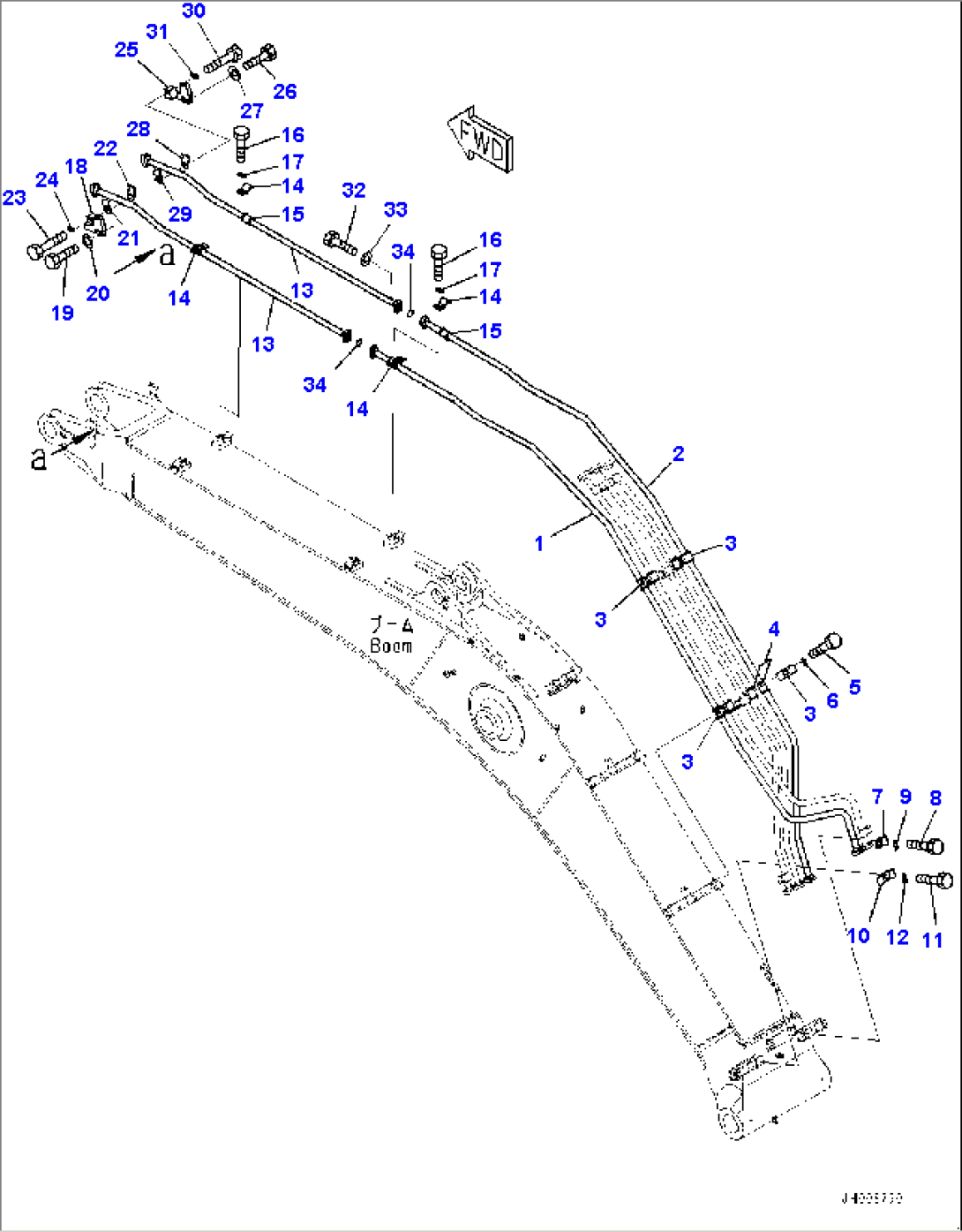 Boom, Lubrication Piping (#1001-)