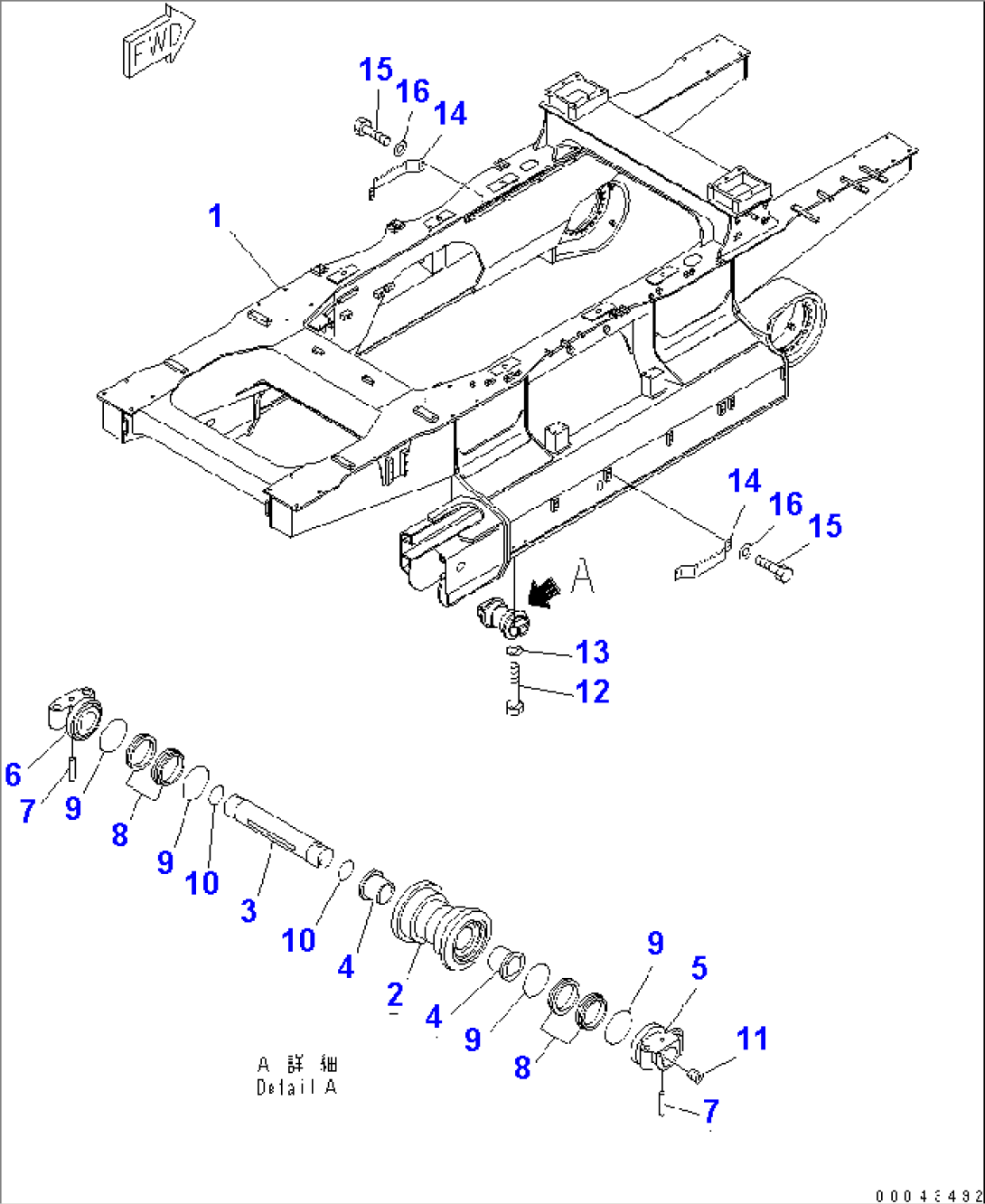 TRACK FRAME AND TRACK ROLLER (TRACK ROLLER PLUS 4 TYPE)(#1071-)