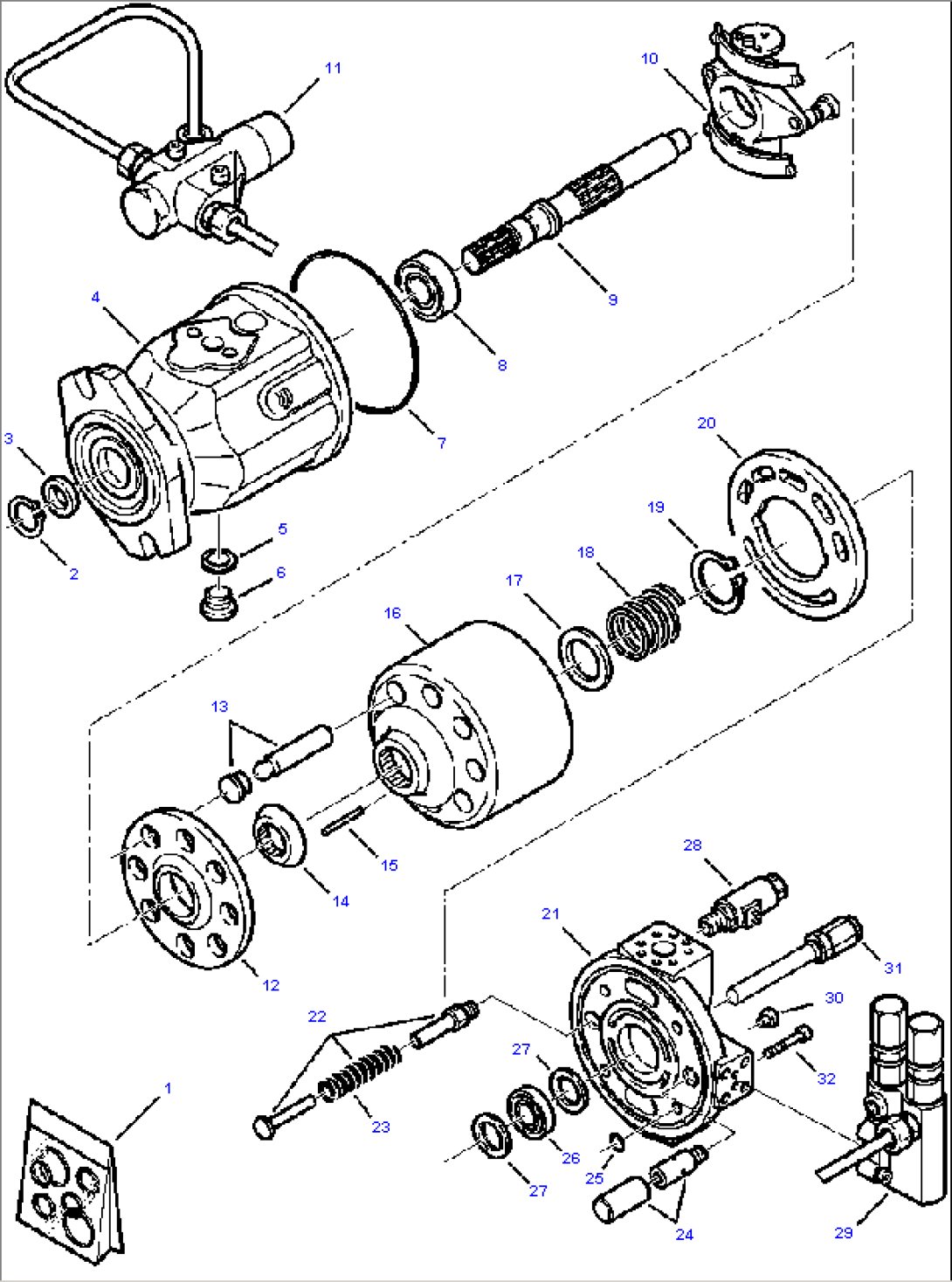 FIG. H6120-01A1 HYDRAULIC PUMP - HOUSING AND INTERNAL PARTS
