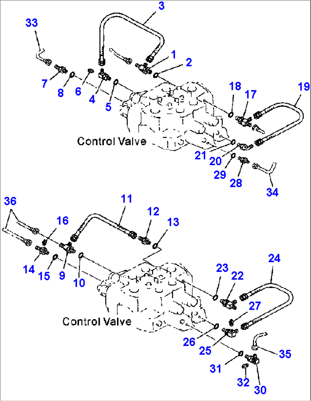 H0120-02A0 LOADER CONTROL VALVE PIPING PARTS