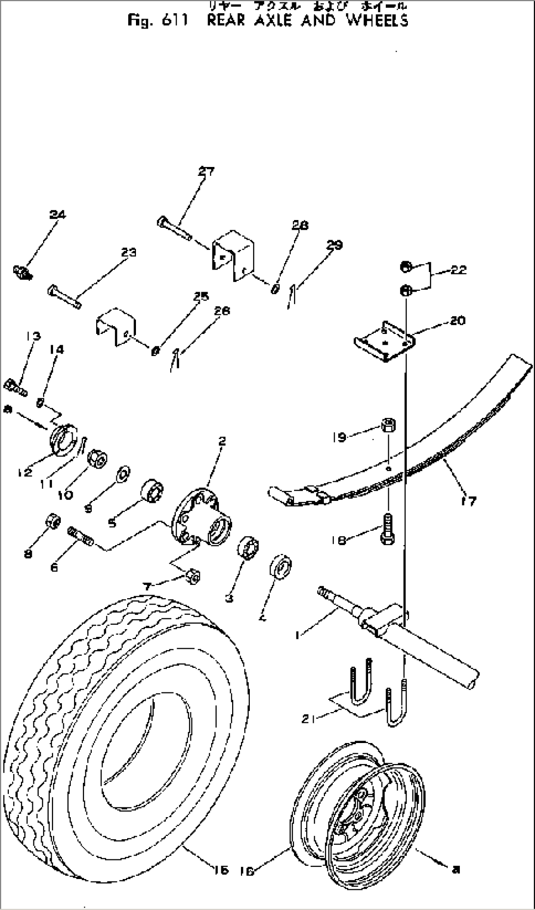 REAR AXLE AND WHEELS