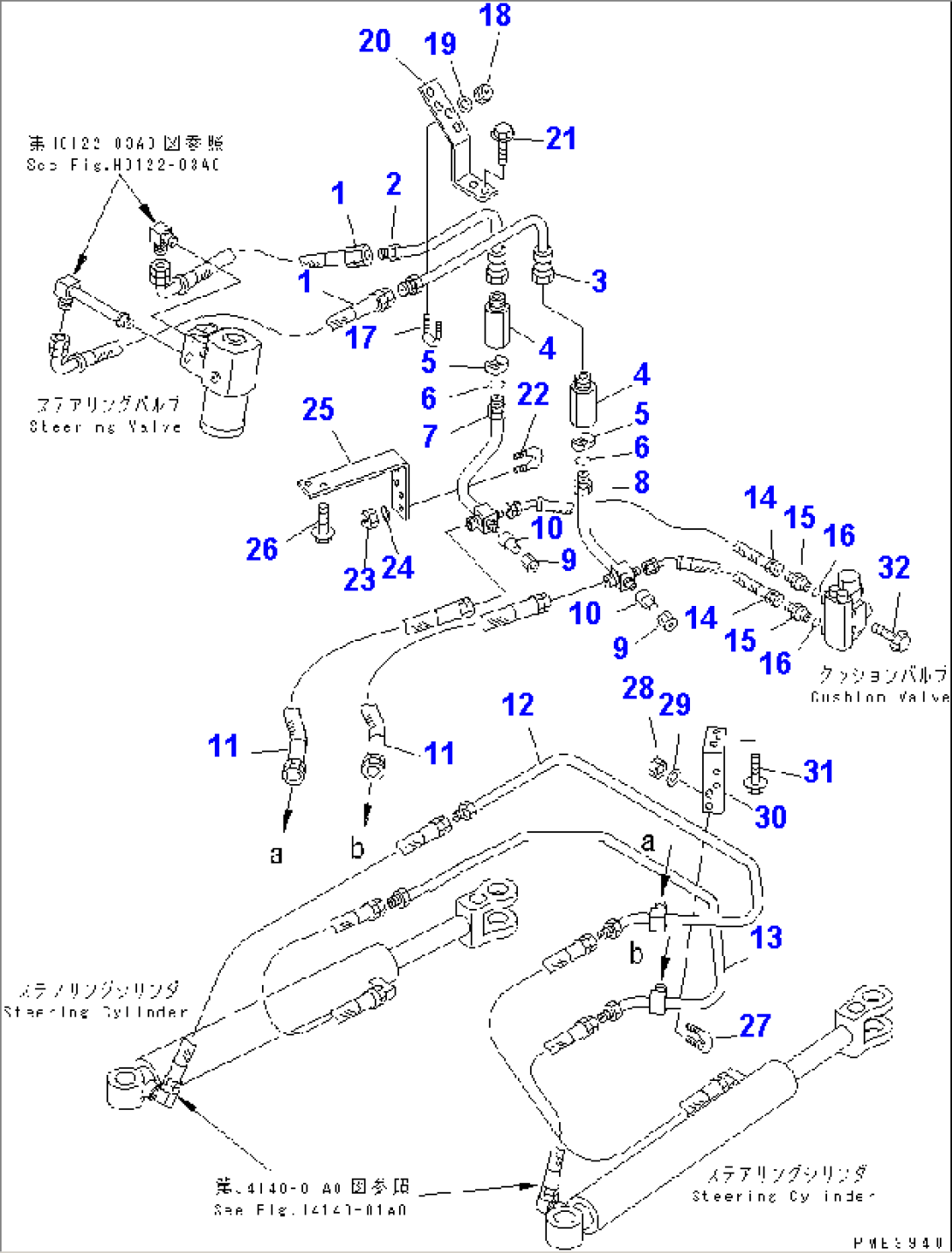 STEERING LINE (PIPING AND MOUNTING PARTS)