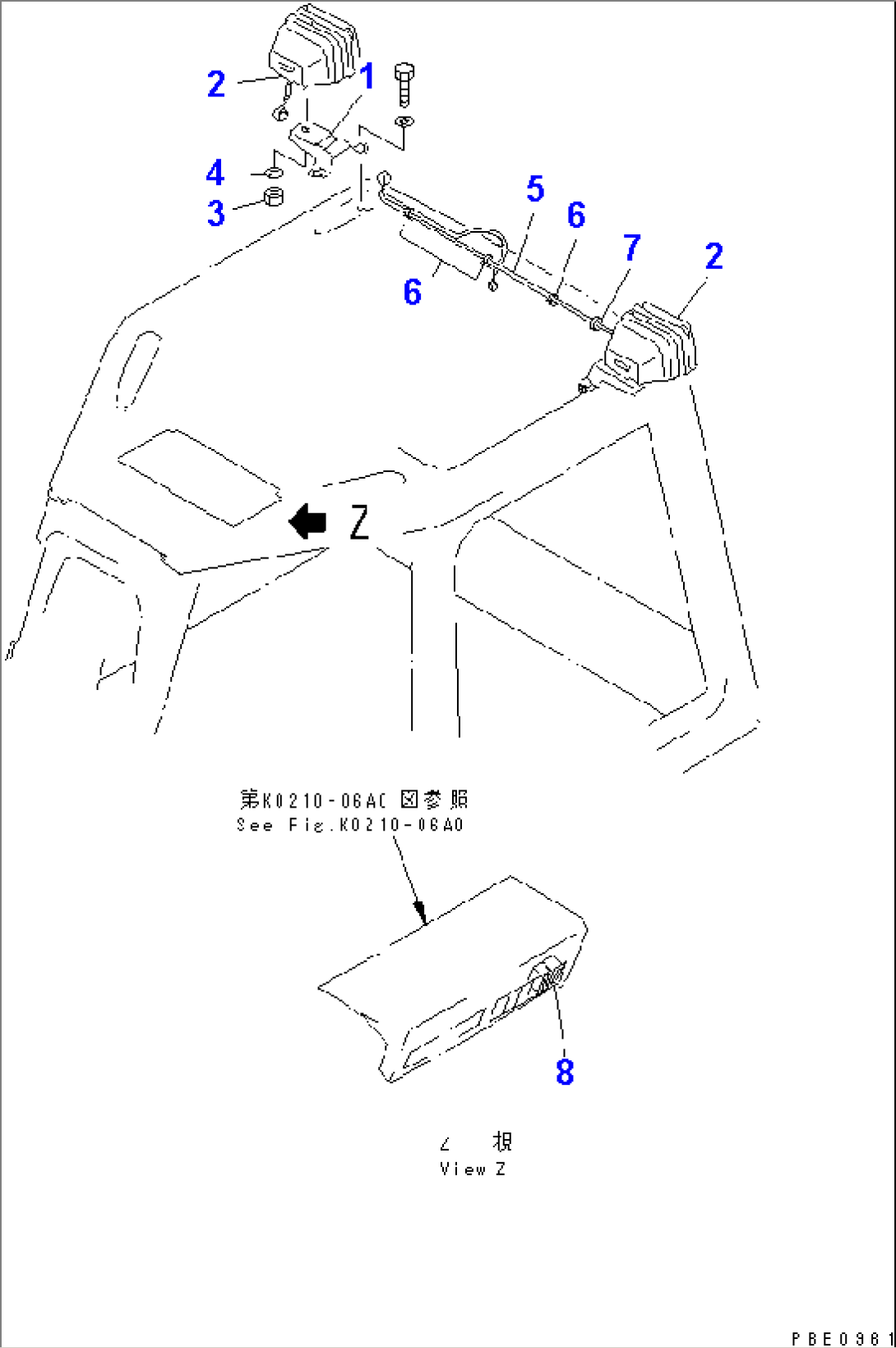 CAB (REAR SIDE WORK LAMP)(#70001-75999)