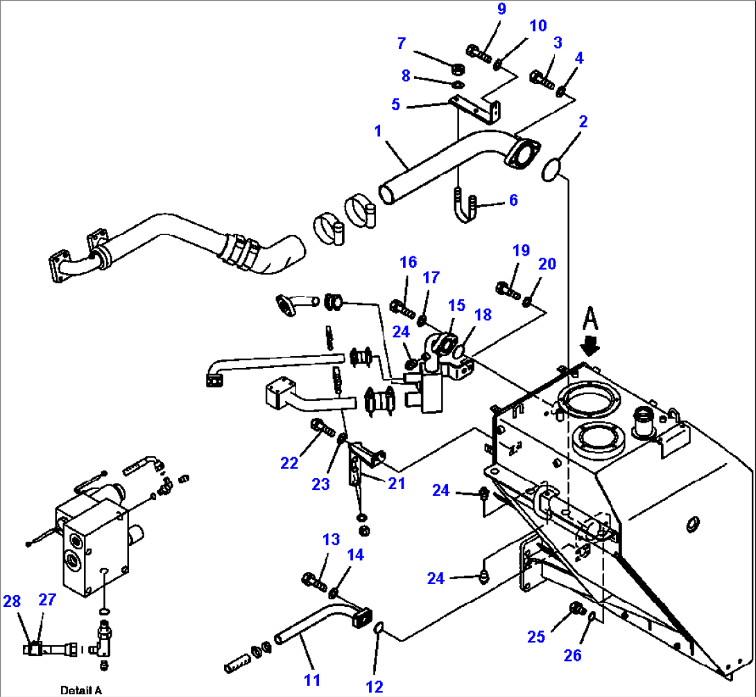 H0150-03A0 HYDRAULIC PIPING TANK SUCTION AND RETURN LINES