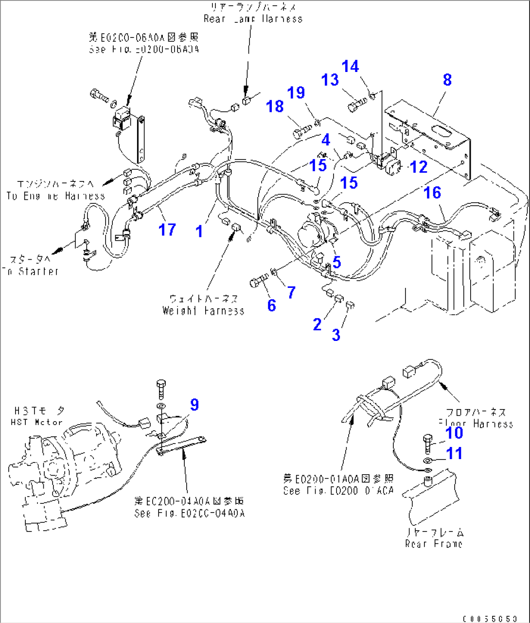 WIRING HARNESS (REAR FRAME LINE)(#11527-)