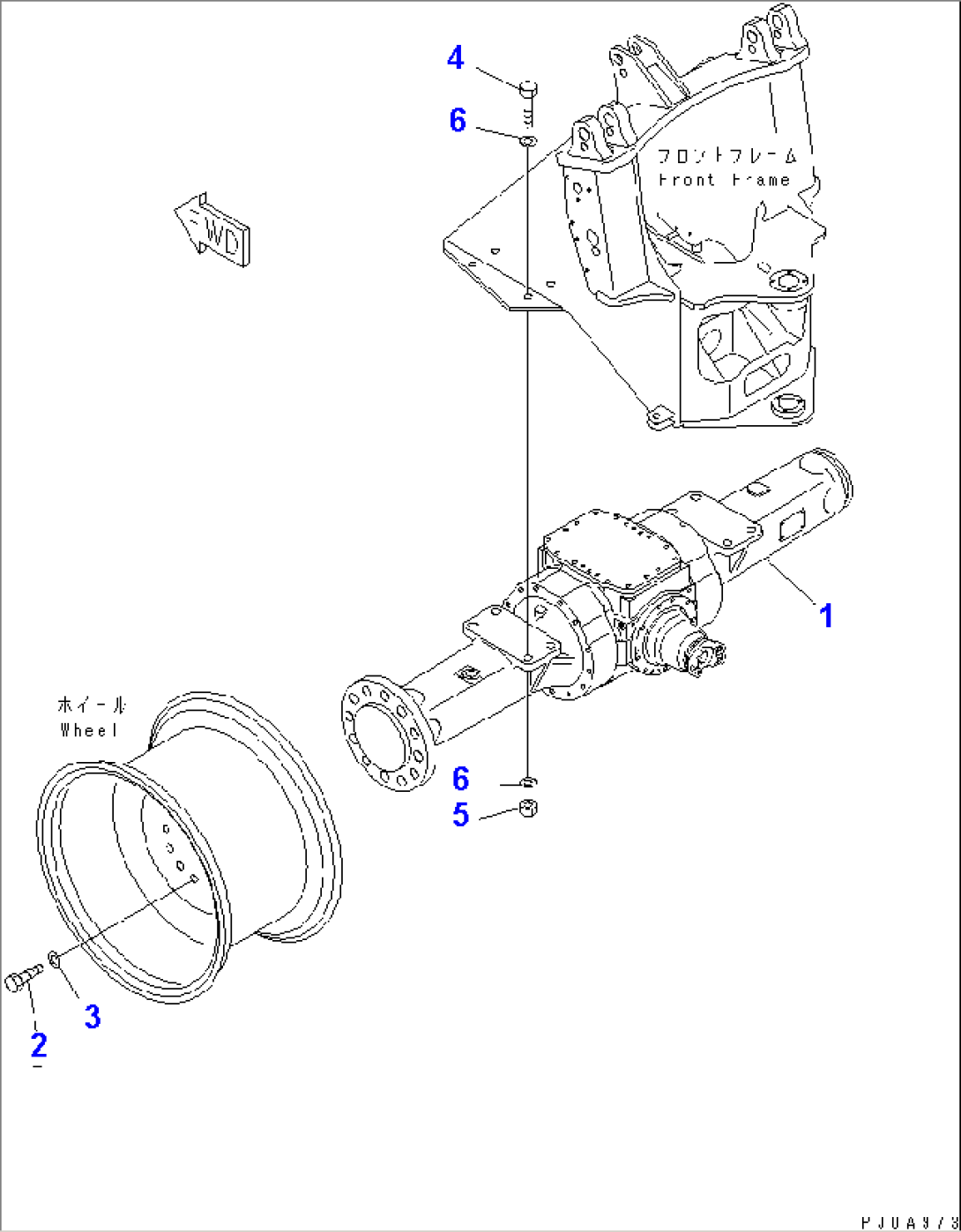 FRONT AXLE AND MOUNTING PARTS