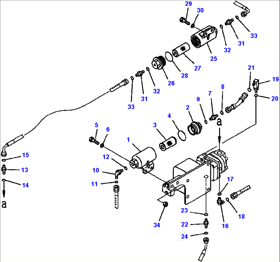 H3511-13A0 DIFFERENTIAL LOCK PIPING REAR FRAME LINE FILTERS