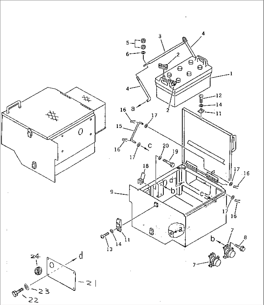 BATTERY AND BATTERY BOX
