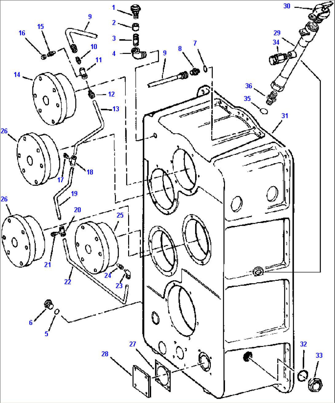 TRANSMISSION REAR HOUSING LUBE LINES