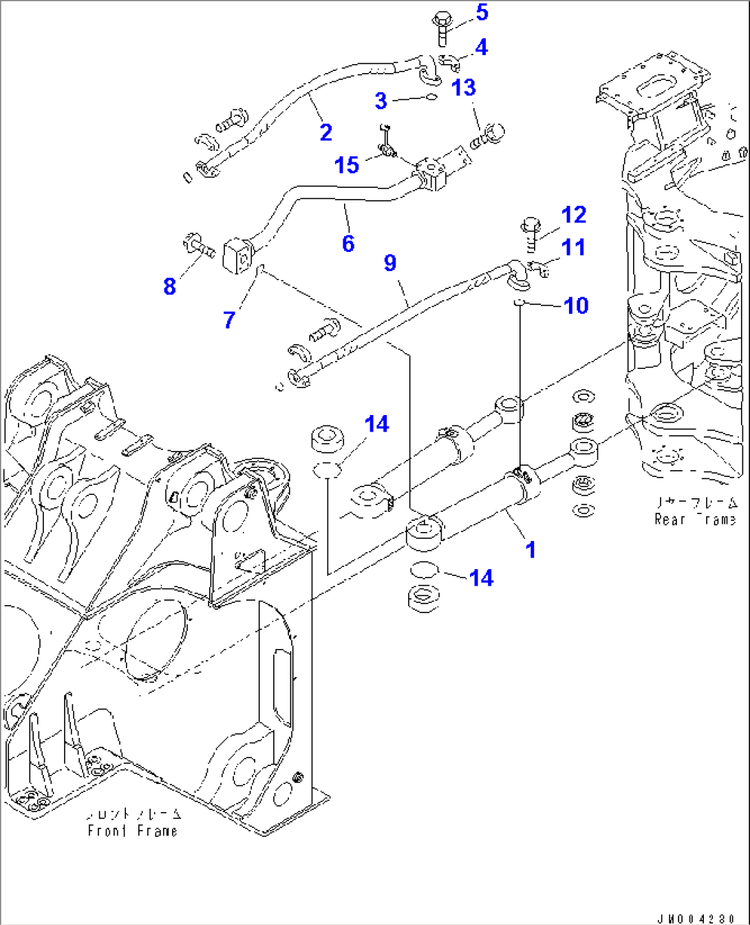 STEERING CYLINDER (L.H.) (WITH P.M. CLINIC)(#50046-)