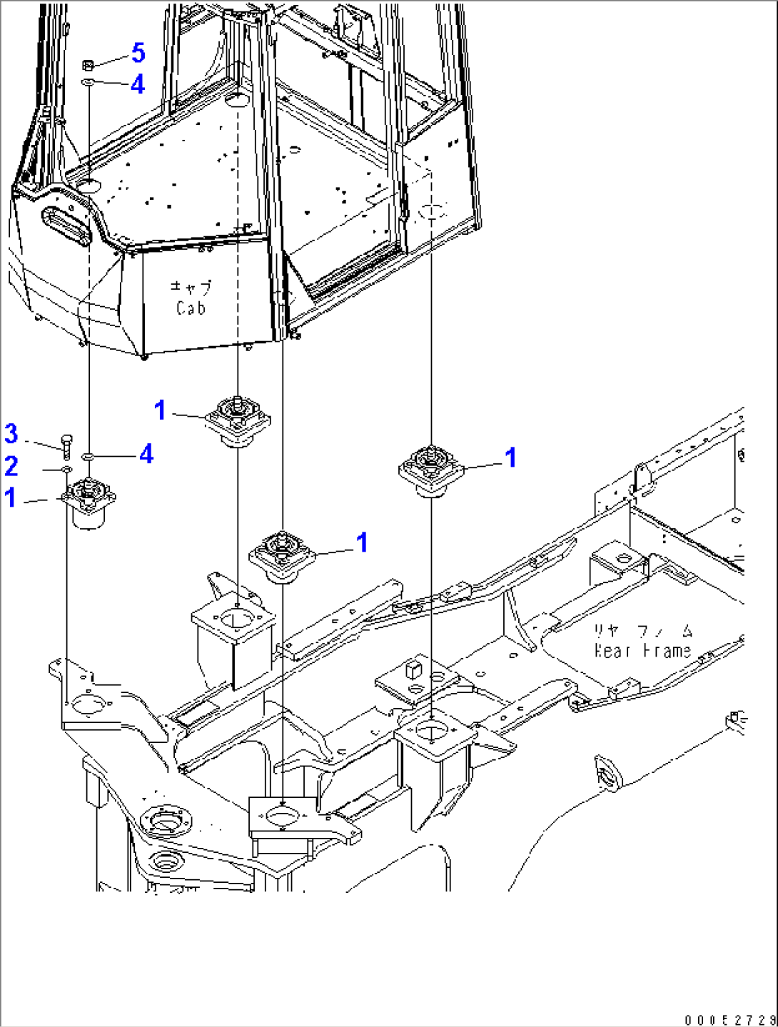 FLOOR FRAME MOUNT (FOR SEPARATE CAB)(#55001-)