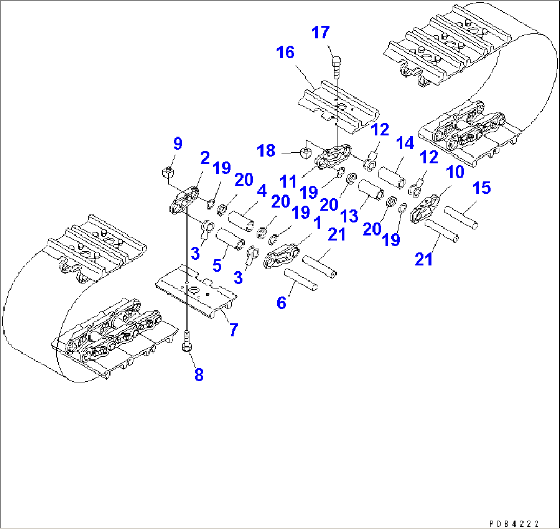 TRACK SHOE (DOUBLE GROUSER WITH HOLE) (610MM WIDE)