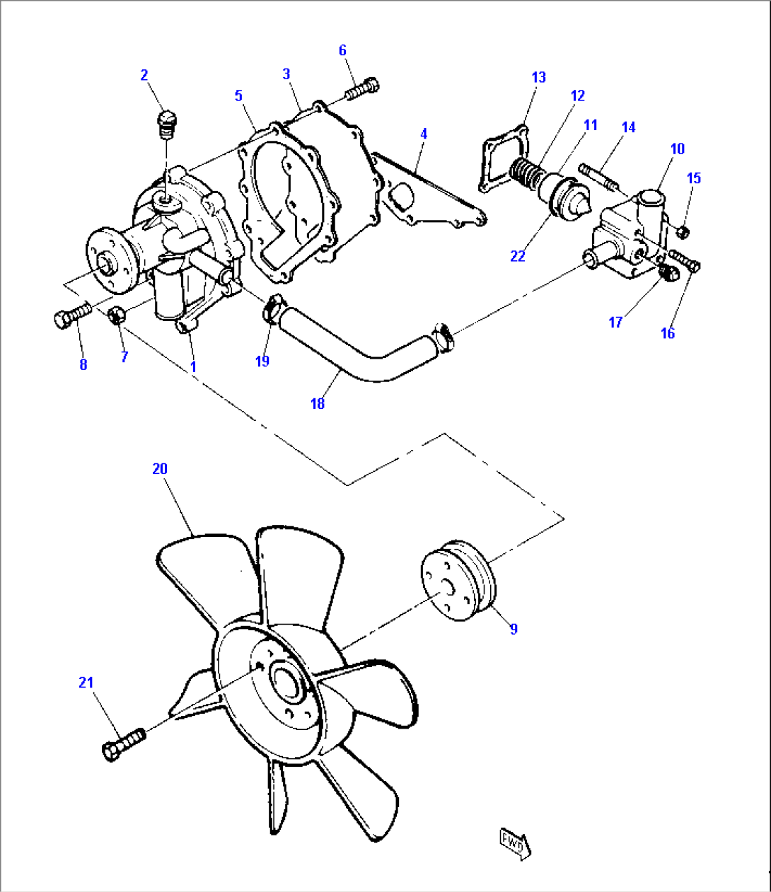 WATER PUMP - THERMOSTAT AND HEAT EXCHANGER