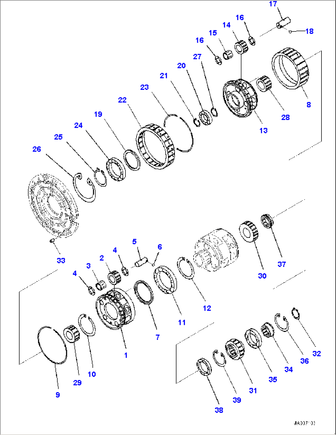 Power Train, 2nd, 3rd, Forward and Reverse Housing (#1001-)