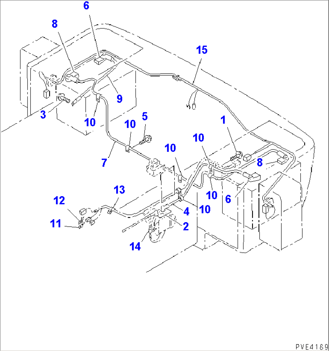WIRING HARNESS (BATTERY CABLE AND REAR LAMP LINE)(#10001-11257)