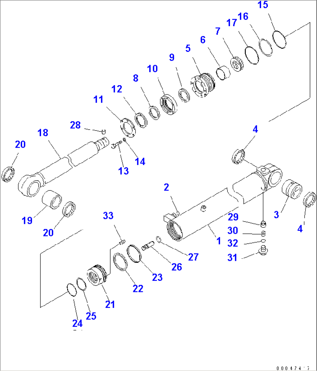 STEERING CYLINDER (INNER PARTS)(#2001-)