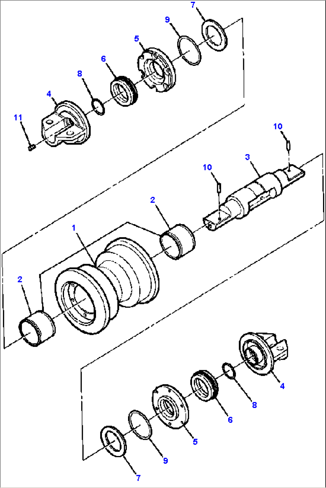SINGLE FLANGE TRACK ROLLER STANDARD GAUGE TRACK MACHINES