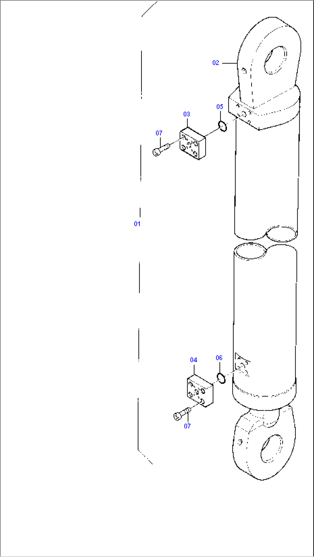 Boom Cylinder with Adapter, R.H. and L.H.