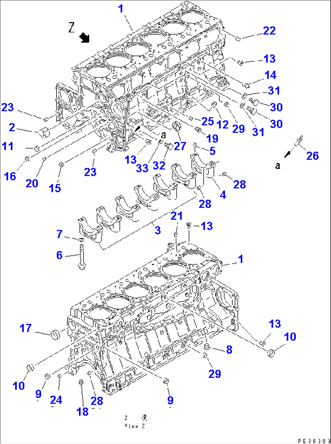 CYLINDER BLOCK (1/2)(#17626-)