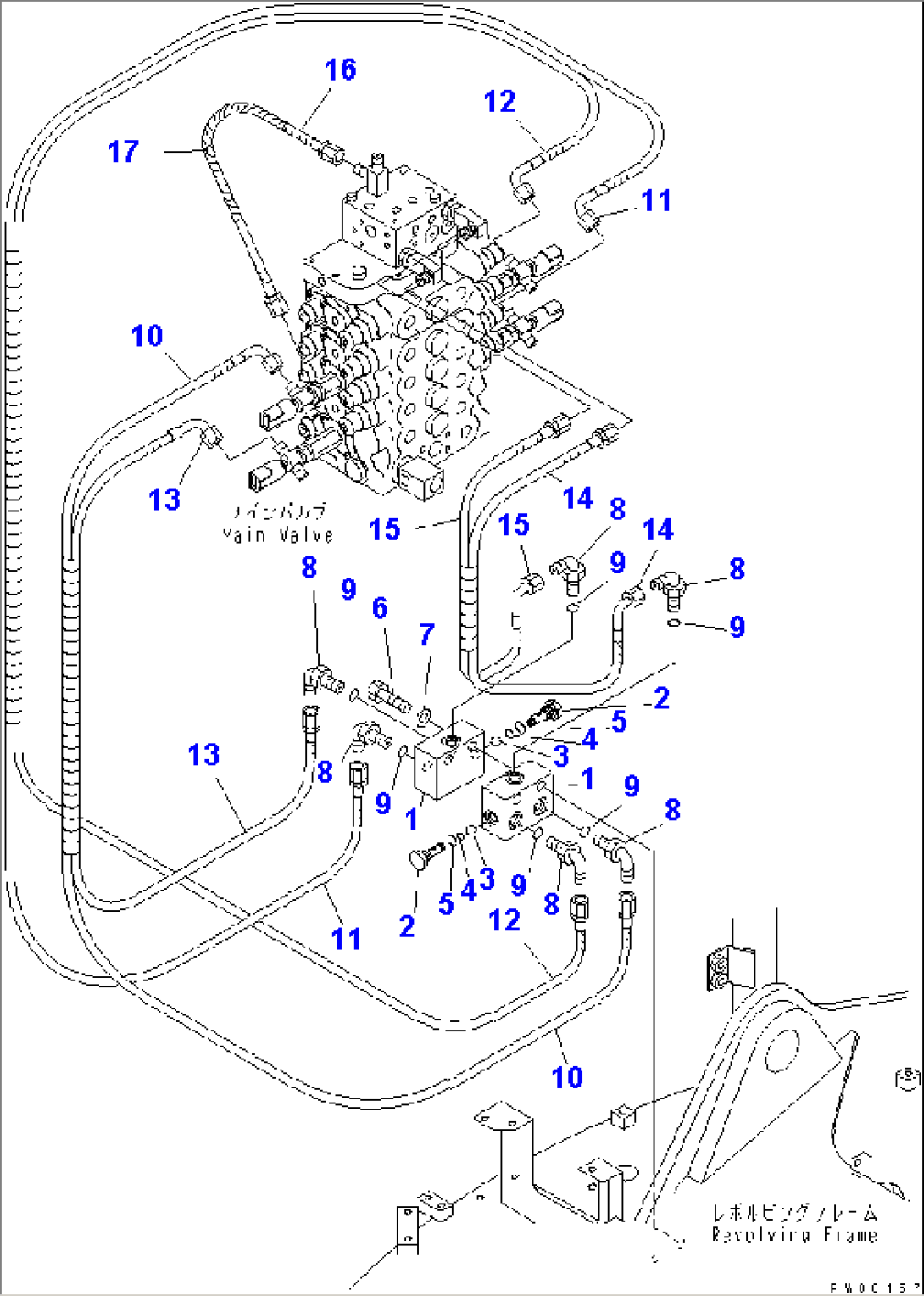 P.P.C. MAIN LINE (UPPER) (P.P.C SHUTTLE VALVE) (FOR OFFSET BOOM)(#1201-)