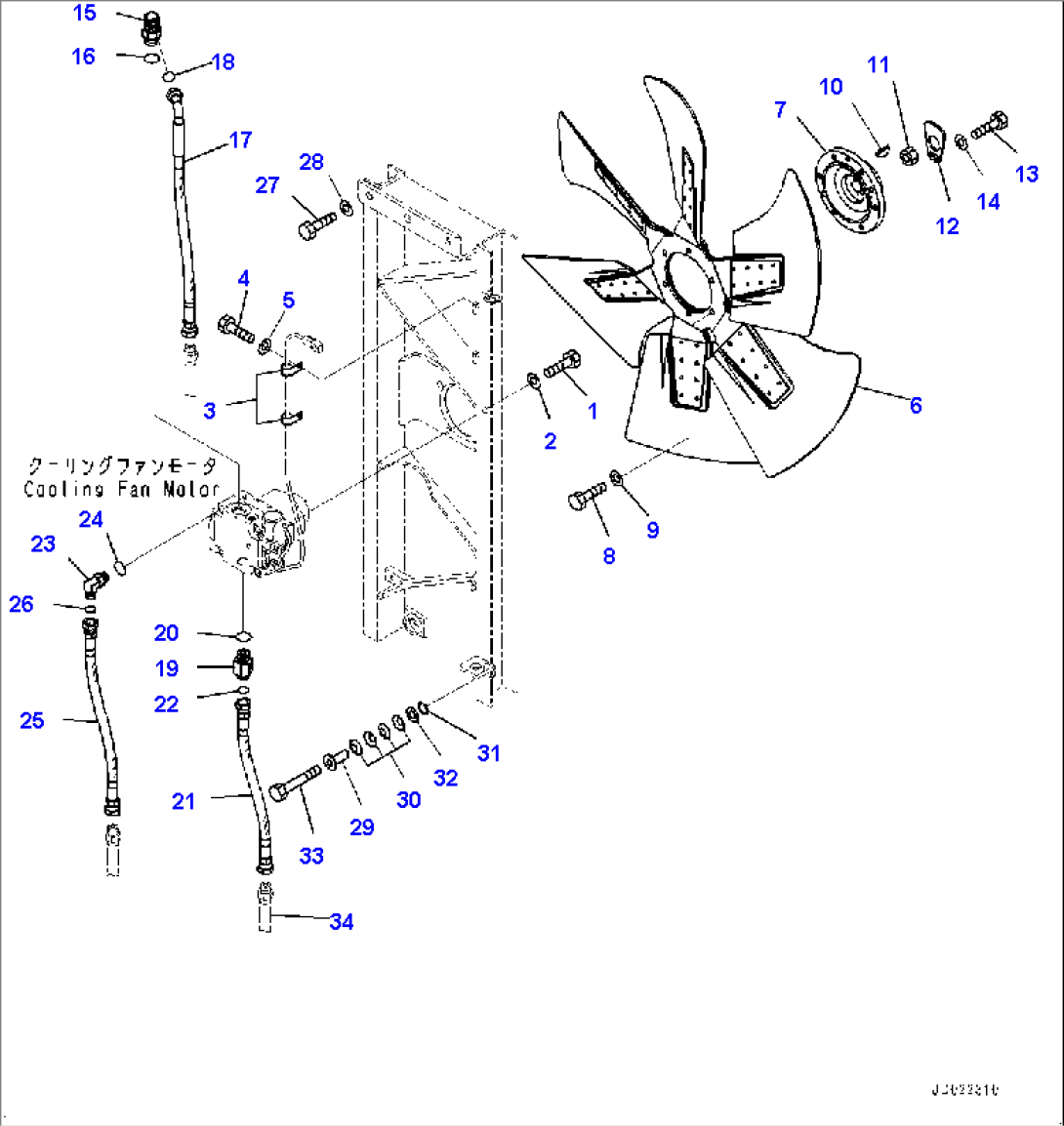 Cooling Fan Drive, Fan Motor Piping (#11609-)