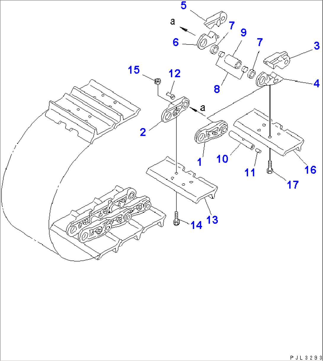 TRACK SHOE (LUBRICATE TYPE) (SINGLE GROUSER) (MASTER LINK 2 PLACETYPE) (660MM WIDE)(#37361-)