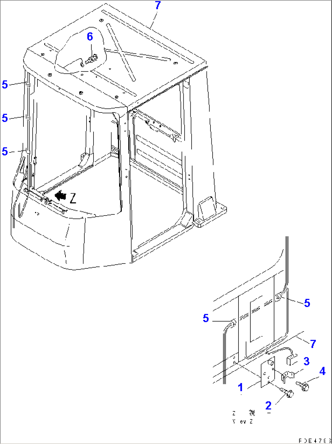ROPS CAB (ELECTRICAL SYSTEM MOUNTING PARTS)(#53001-53999)