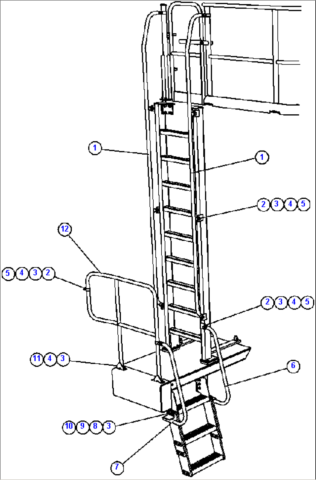 LH LADDER HANDRAILS