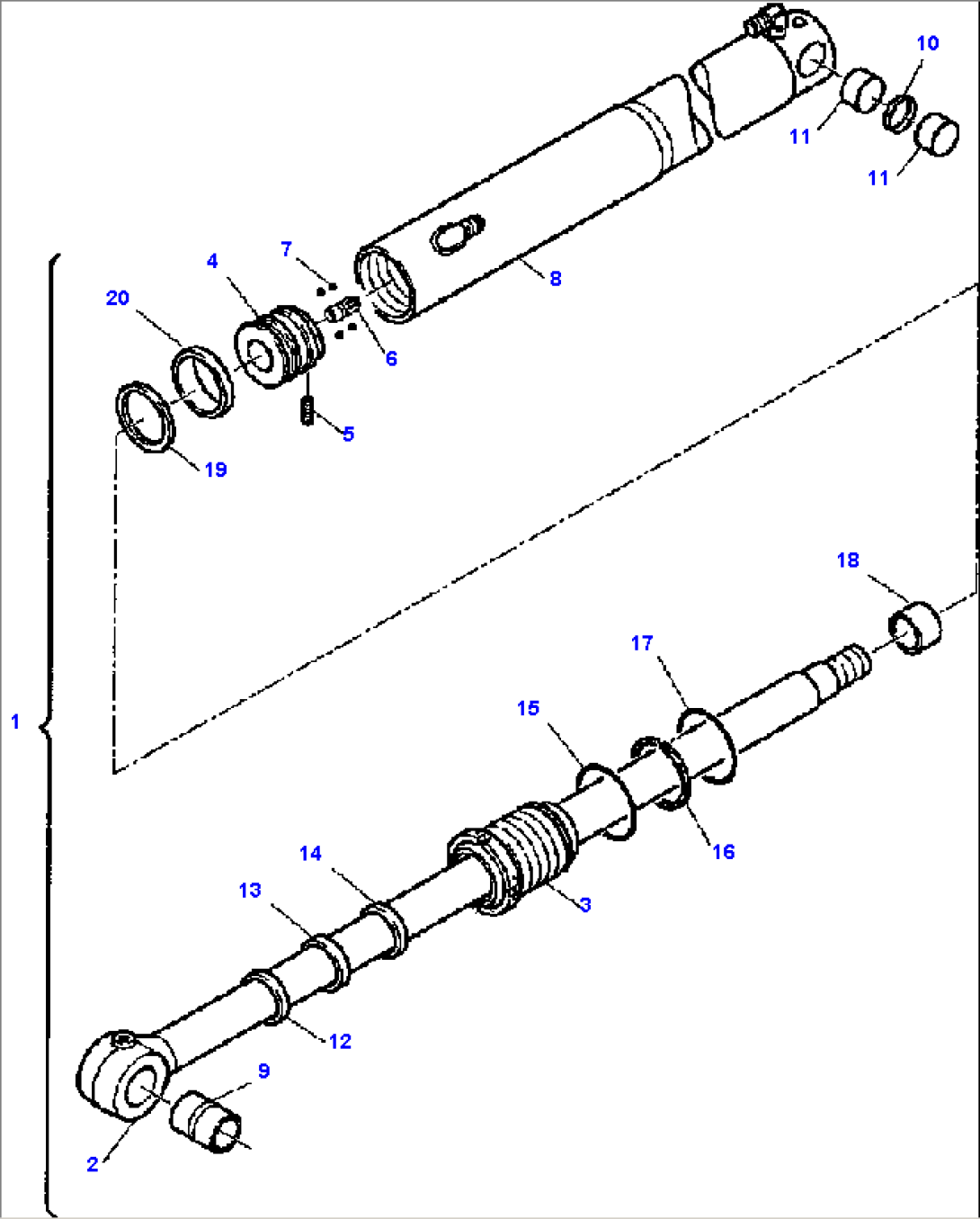 FIG. H6795-01A0 HORIZONTAL OUTRIGGER CYLINDER (L.H.)