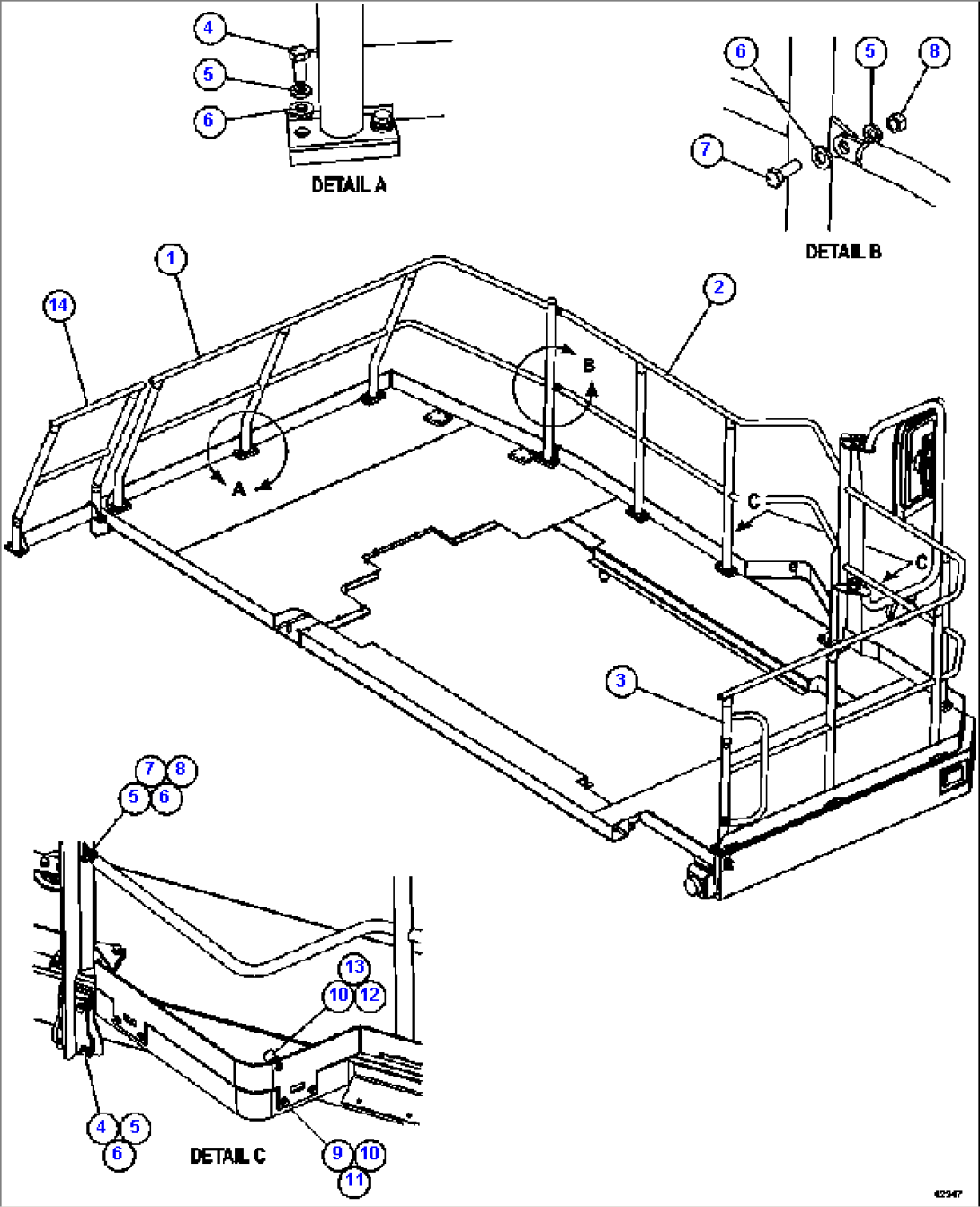 L.H. DECK HANDRAILS