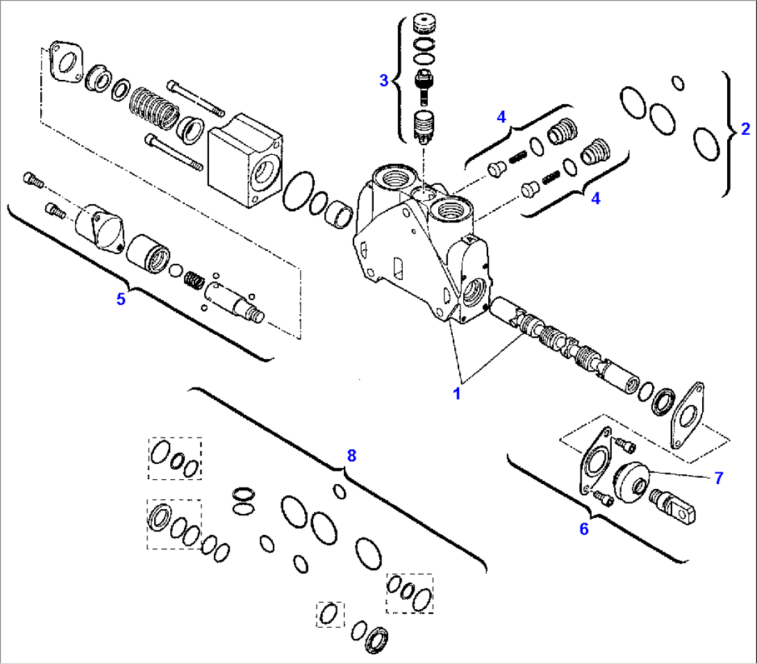SHOVEL CONTROL VALVE (WITH RETURN TO DIG) (3/4)