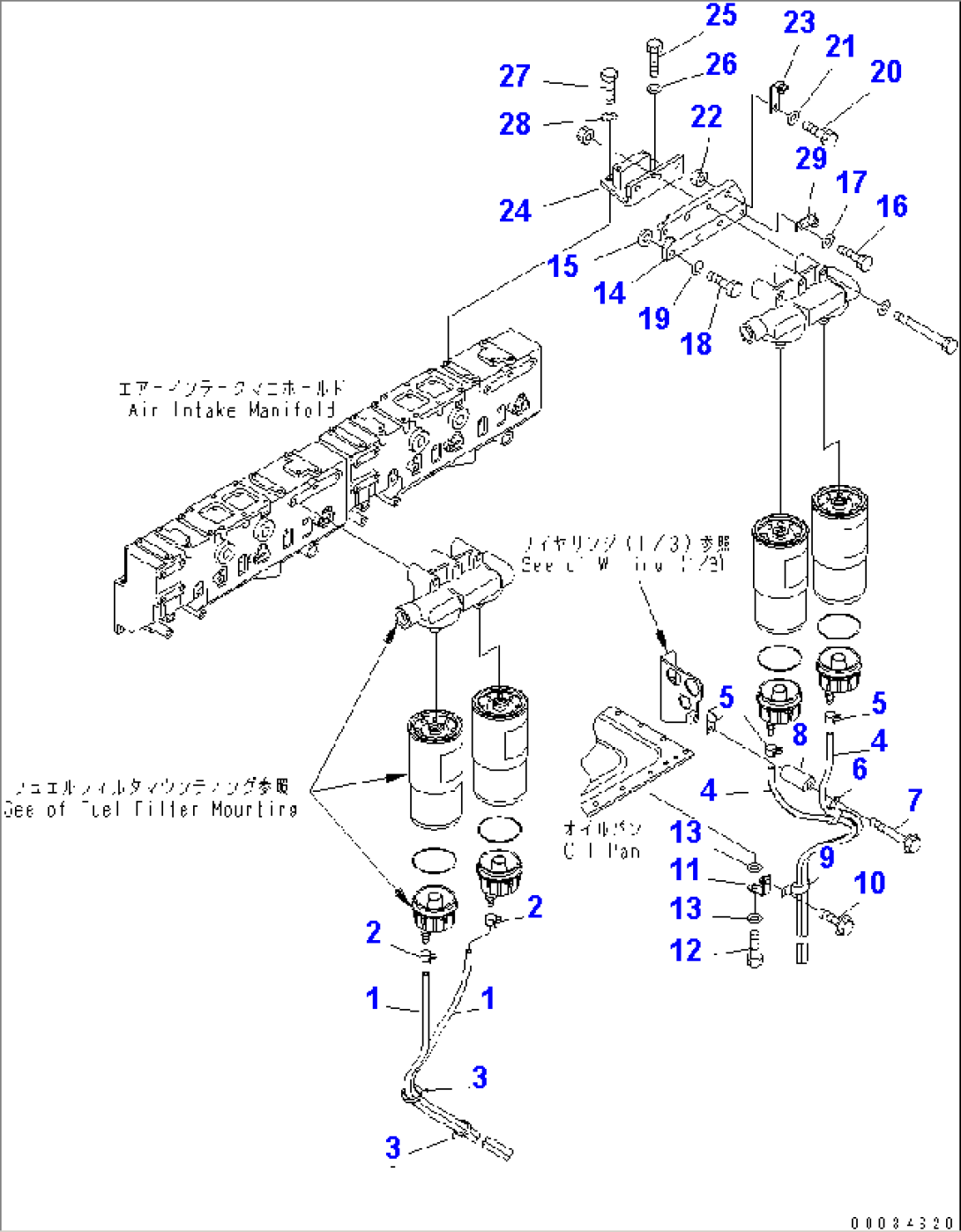 WATER DRAIN LINE (EXTREMELY BAD FUEL GROUND SPEC.) (EU NEW NOISE REGULATION SPEC. OF 1ST)(#312447-)