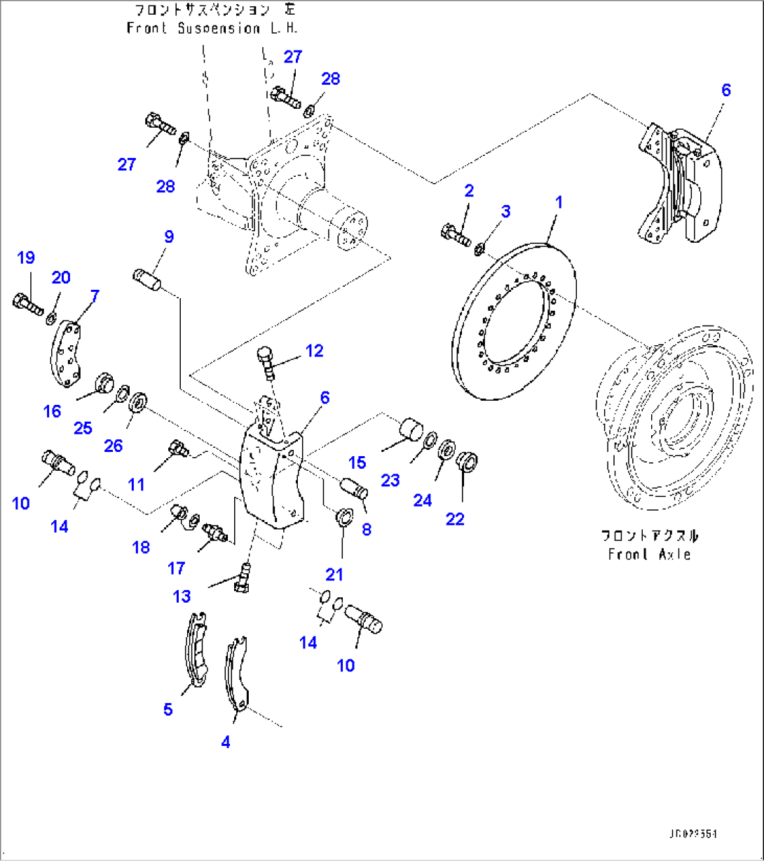 Front Axle, Front Brake L.H. (#30001-)