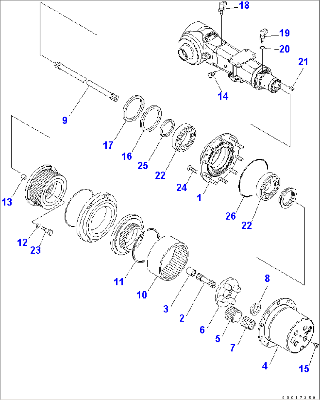 REAR AXLE (1/4) (2.50M WIDTH)