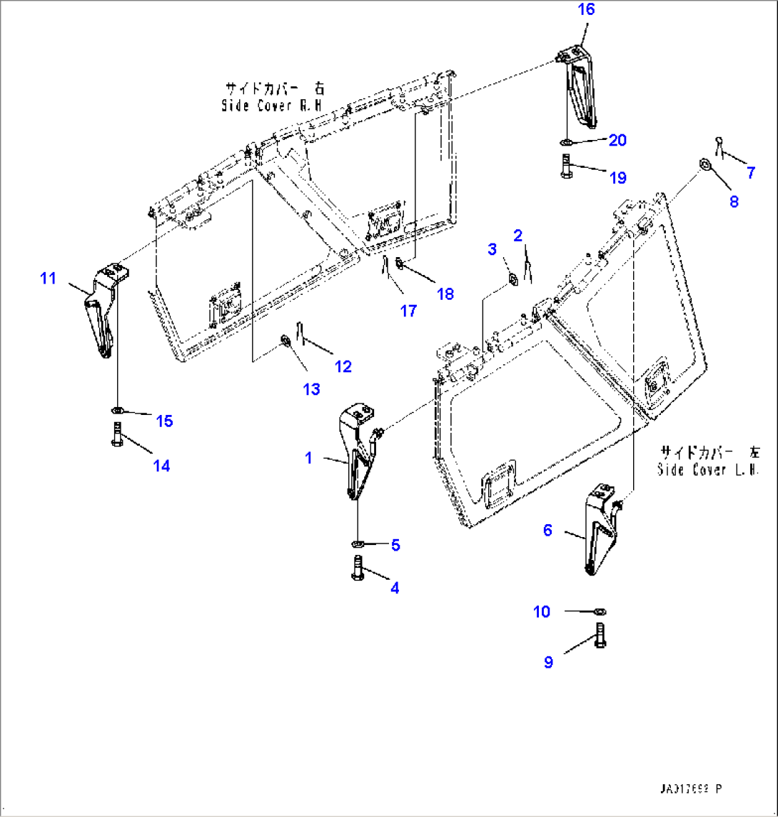 Engine Hood and Side Cover Group, Bracket (#22083-)