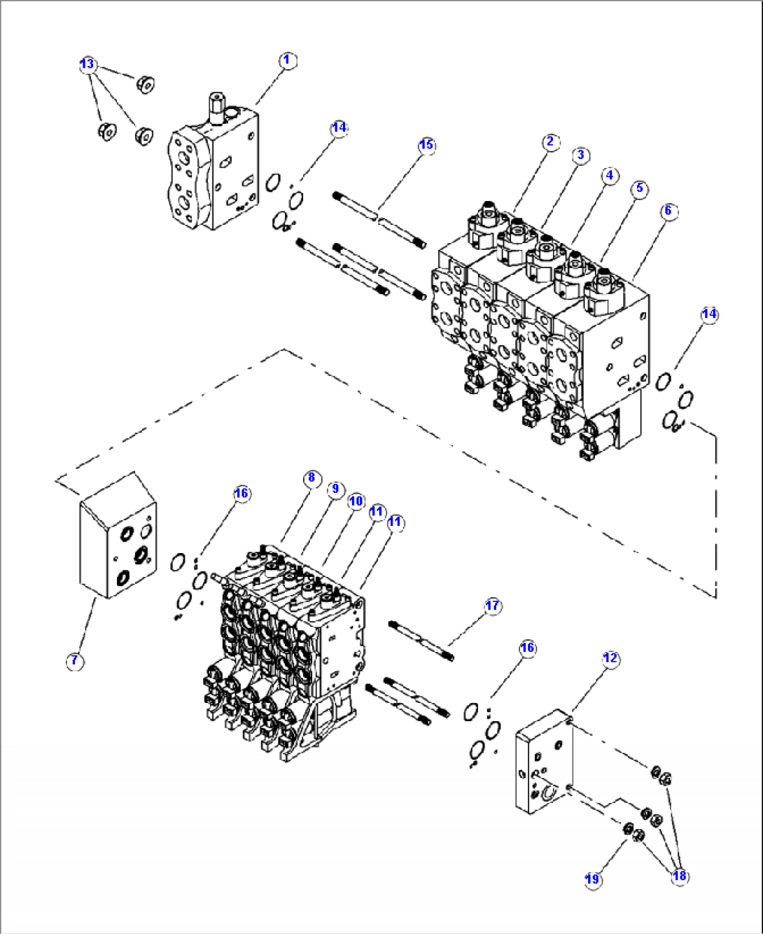 H0120-02A0 MAIN CONTROL VALVE (24V/10 SECTION) VALVE SECTIONS