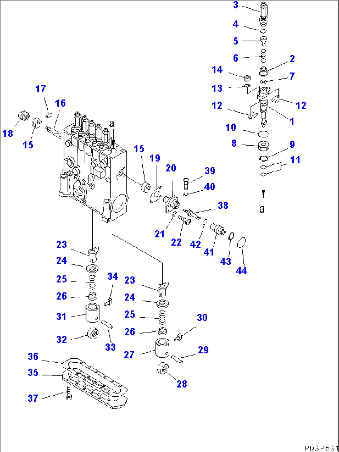 FUEL INJECTION PUMP (PUMP R.H.) (2/2) (MECHANICAL GOVERNOR SPEC.) (INNER PARTS)(#10087-10295)