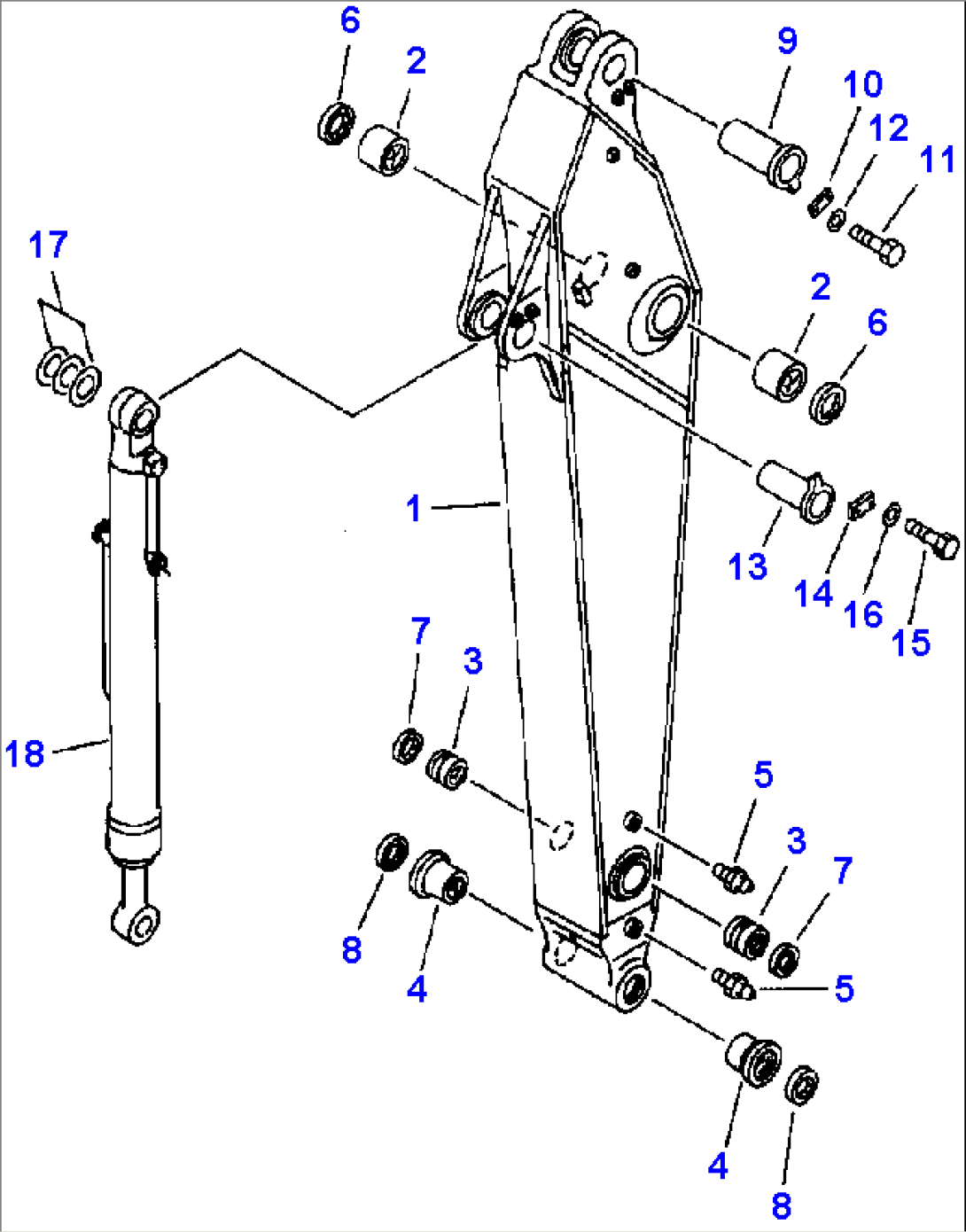 FIG. T1200-01B0 ARM (2.9 M) - ARM AND BUCKET CYLINDER