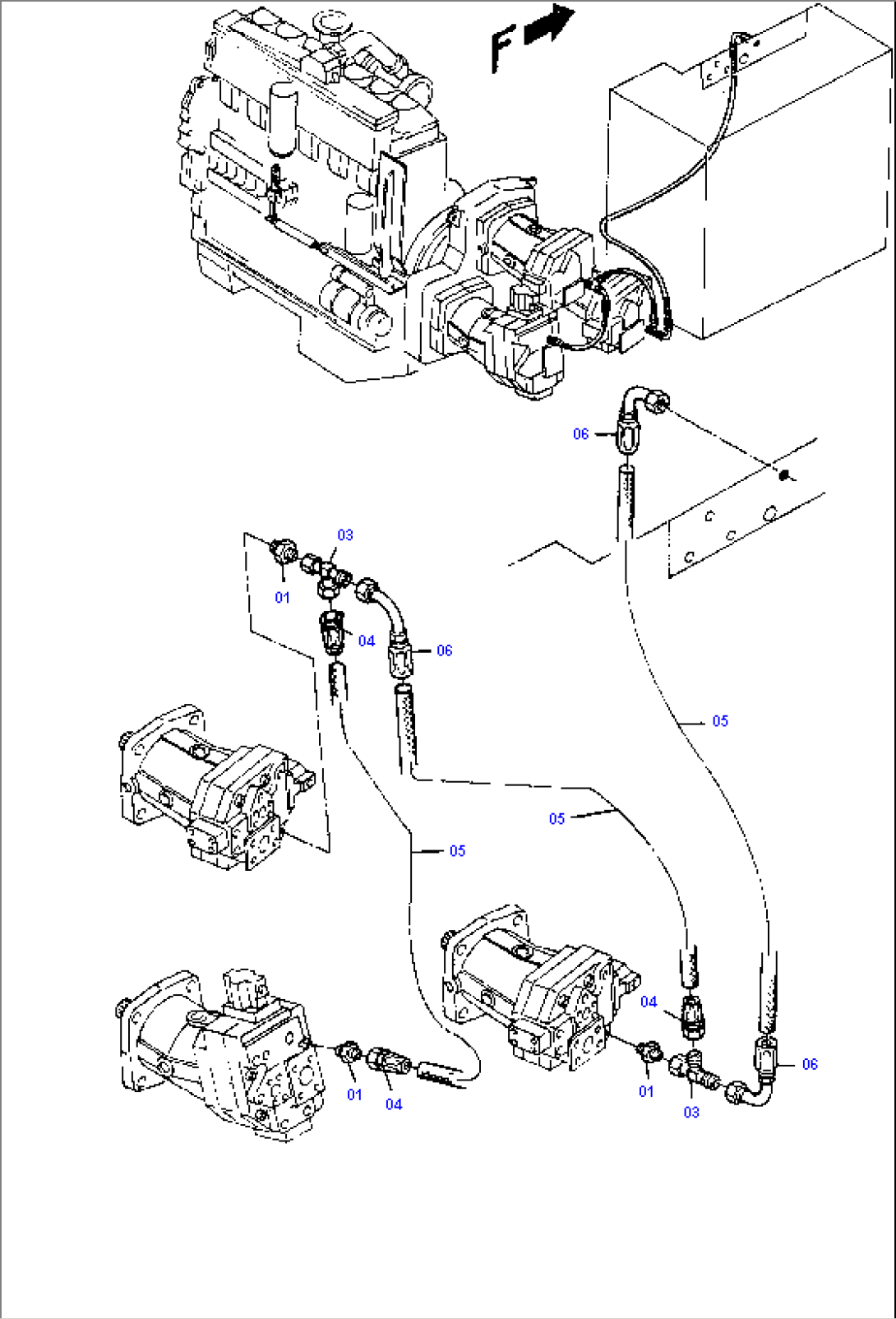 Return Lines - Pumps - Oil Tank