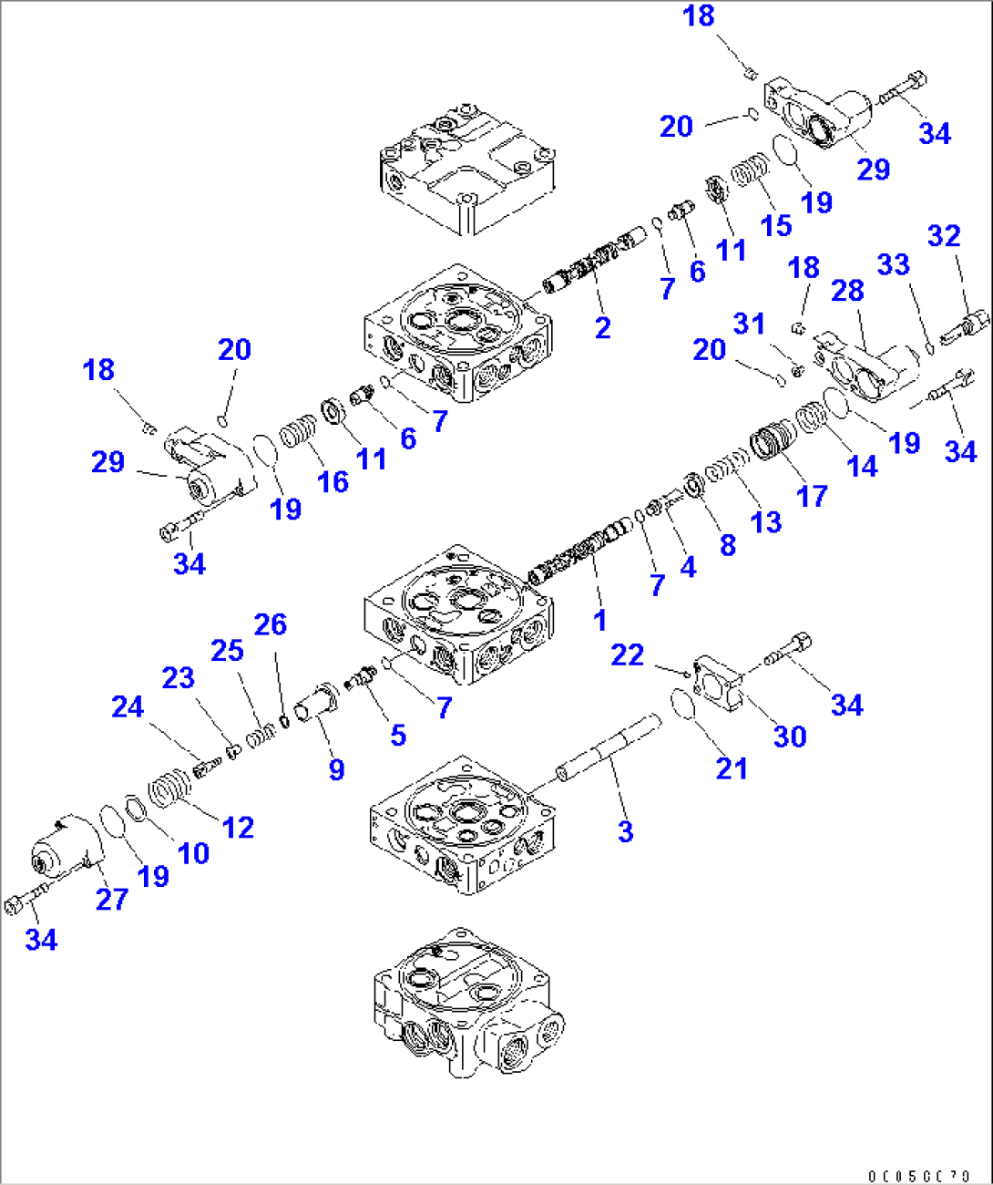 CONTROL VALVE (2-SPOOL) (ECSS LESS) (2/7)(#65001-)