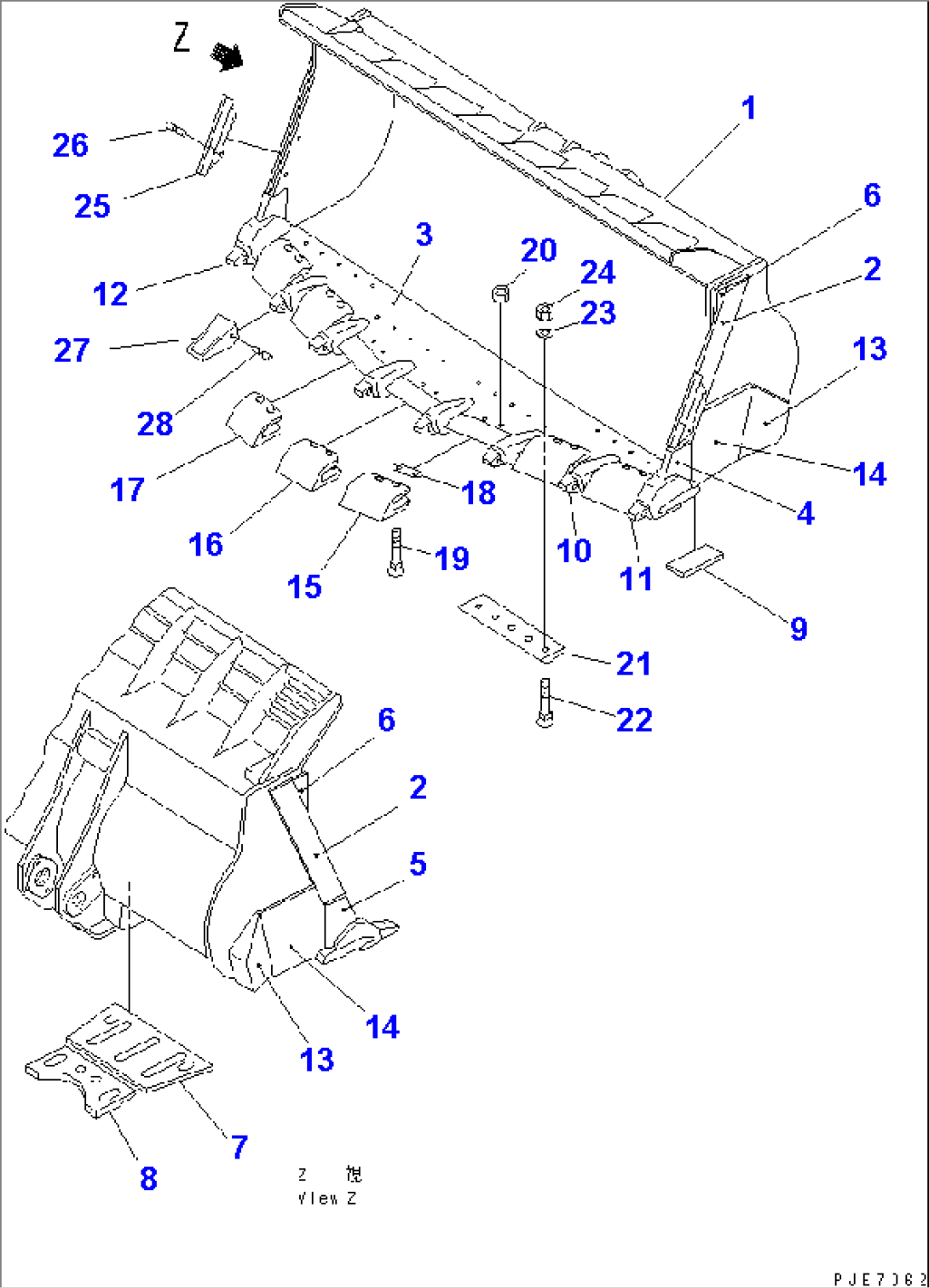 HEAVY DUTY BUCKET¤ 8.5M3 (SPADE NOSE) (WITH TOOTH)